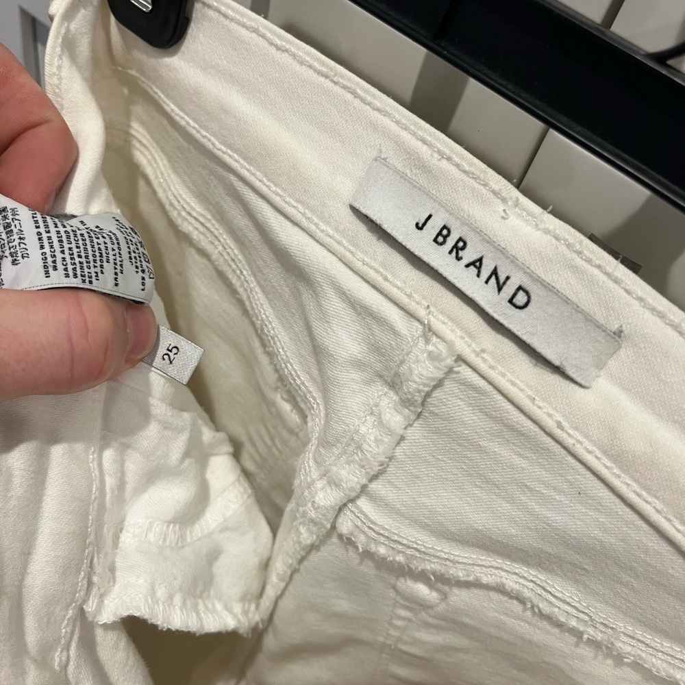 J Brand white ripped skinny jeans size 25